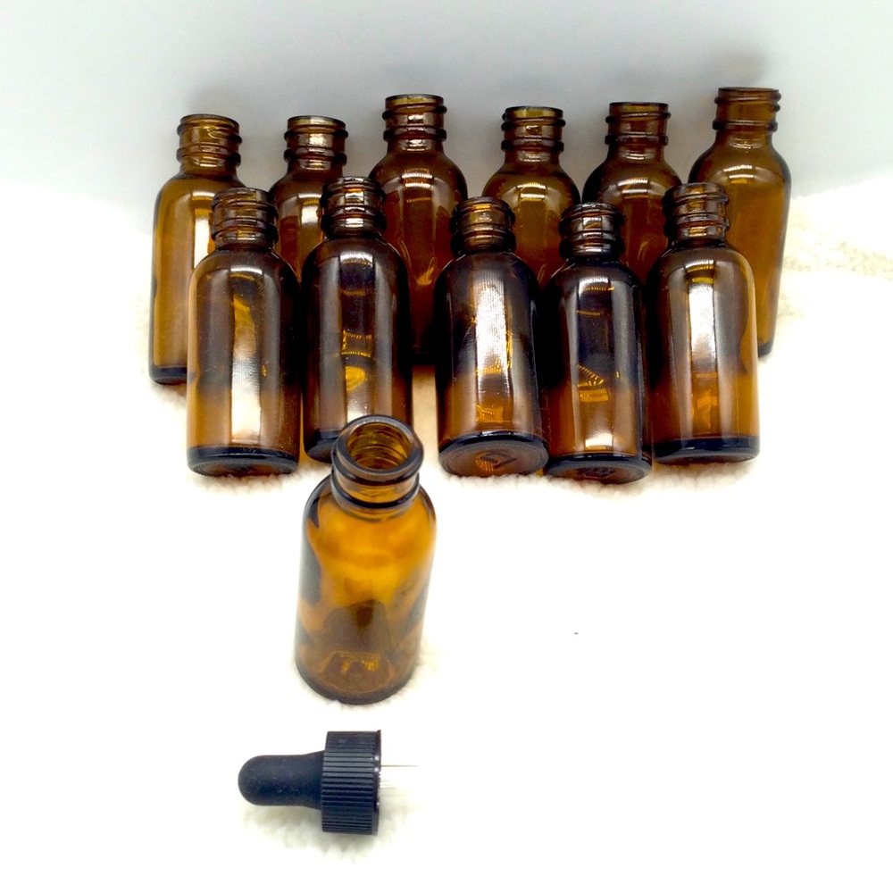 - Amber glass 1.fl.ozs bottles. 12 pk bundle . New